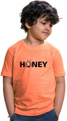 CHOMMBOOKA TRENDING Boys Printed Pure Cotton Regular T Shirt(Orange, Pack of 1)