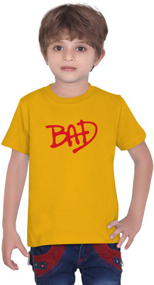 TANTRA Boys Printed Cotton Blend Regular T Shirt(Yellow, Pack of 1)