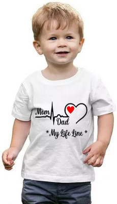 THEYOUNGESTTEE Boys Graphic Print Cotton Blend Regular T Shirt(White, Pack of 1)