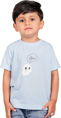 Yellowtoons Boys Printed Cotton Blend Regular T Shirt(Light Blue, Pack of 1)