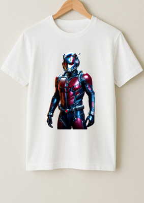 Kid's Yuga Boys Printed Cotton Blend Regular T Shirt(White, Pack of 1)