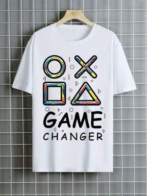 THEYOUNGESTTEES Boys & Girls Printed Polyester Regular T Shirt(White, Pack of 1)