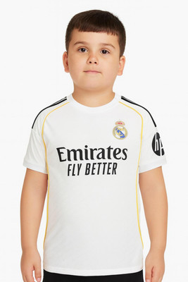 teky Boys & Girls Printed Polyester Regular T Shirt(White, Pack of 1)