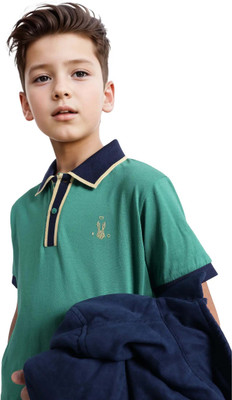 Rare Ones Boys Graphic Print Cotton Blend Regular T Shirt(Green, Pack of 1)
