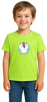 Sattitude Boys Printed Cotton Blend Regular T Shirt(Green, Pack of 1)