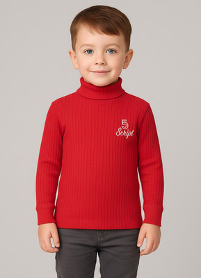 Zeal G Boys Solid Pure Cotton Regular T Shirt(Red, Pack of 1)