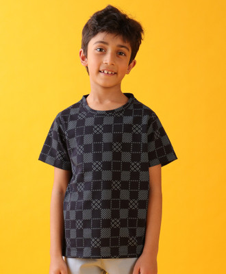 anthrilo Baby Boys Printed Cotton Blend Regular T Shirt(Dark Blue, Pack of 1)