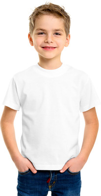 Jizo Boys Solid Polyester Regular T Shirt(White, Pack of 1)