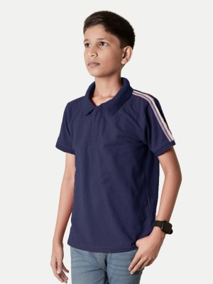 radprix Boys Solid Pure Cotton T Shirt(Blue, Pack of 1)