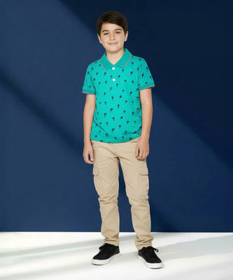 KILLER Boys Printed Pure Cotton Regular T Shirt(Blue, Pack of 1)