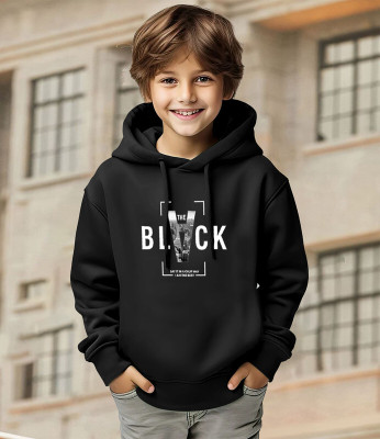 TEESHACK Boys Printed Cotton Blend Regular T Shirt(Black, Pack of 1)