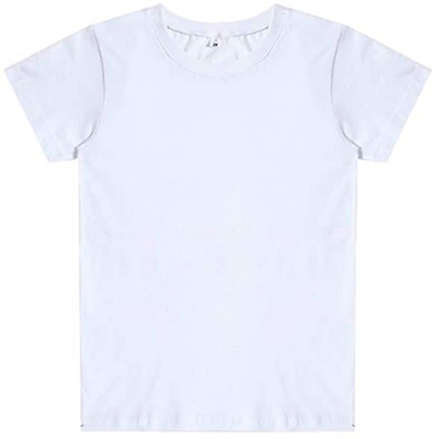 ORATEIS TREND Boys & Girls Solid Polyester Regular T Shirt(White, Pack of 1)