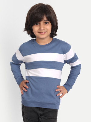 Sheyn Boys Striped Pure Cotton Regular T Shirt(Multicolor, Pack of 1)