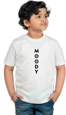 CHOMMBOOKA Boys & Girls Printed Pure Cotton Regular T Shirt(White, Pack of 1)