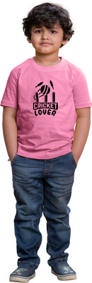 CHOMMBOOKA TREND Boys Printed Pure Cotton Regular T Shirt(Pink, Pack of 1)