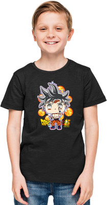 Printabulous Boys & Girls Printed Pure Cotton Regular T Shirt(Black, Pack of 1)