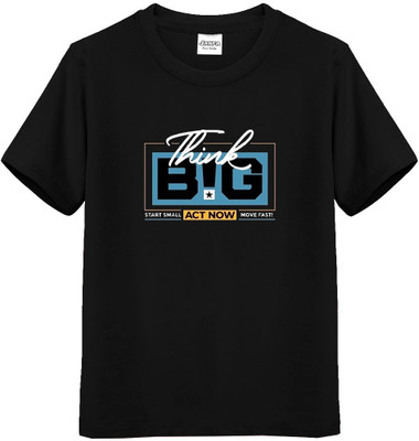 illovation Boys Printed Pure Cotton Regular T Shirt(Red, Pack of 1)