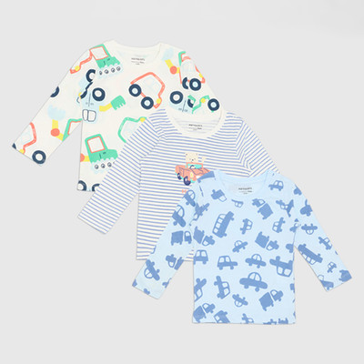 Pantaloons Baby Baby Boys Printed Cotton Blend Regular T Shirt(Multicolor, Pack of 3)