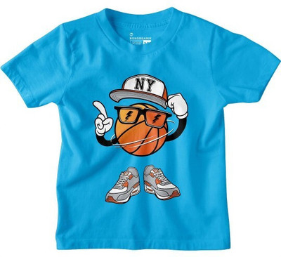 BonOrganik Boys Printed Pure Cotton Regular T Shirt(Blue, Pack of 1)