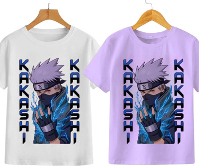 RARFASHIONATER Boys & Girls Printed Polycotton Regular T Shirt(Multicolor, Pack of 1)