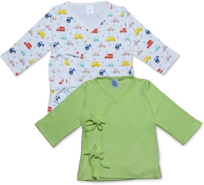 Baby Eli Baby Boys & Baby Girls Printed Pure Cotton T Shirt(White, Pack of 2)