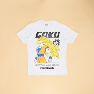 Pantaloons Junior Boys Typography, Printed Pure Cotton Regular T Shirt(Grey, Pack of 1)