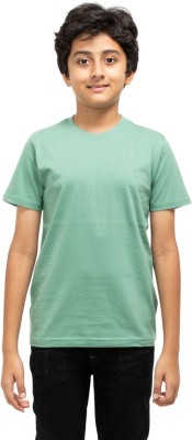 Get Stocked Baby Boys Solid Pure Cotton T Shirt(Green, Pack of 1)