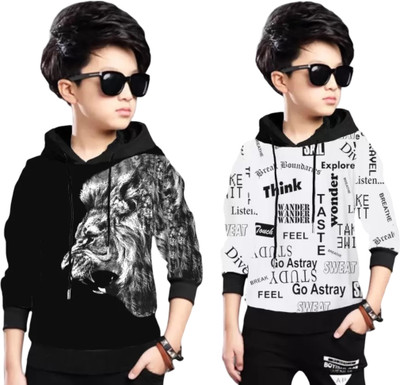 LilBits Full Sleeve Graphic Print Boys Sweatshirt