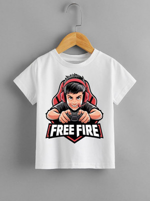 THEYOUNGESTTEES Boys & Girls Printed Polyester Regular T Shirt(White, Pack of 1)