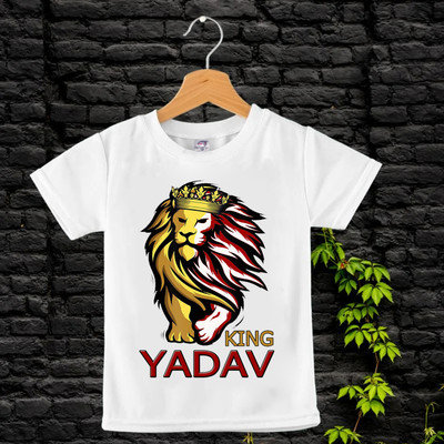 SUBPRINT Boys & Girls Printed Cotton Blend Regular T Shirt(White, Pack of 1)