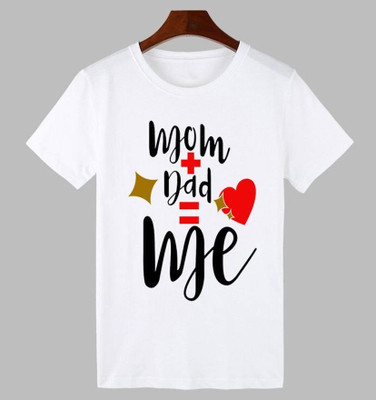 THEYOUNGESTTEES Boys & Girls Printed Polyester Regular T Shirt(White, Pack of 1)