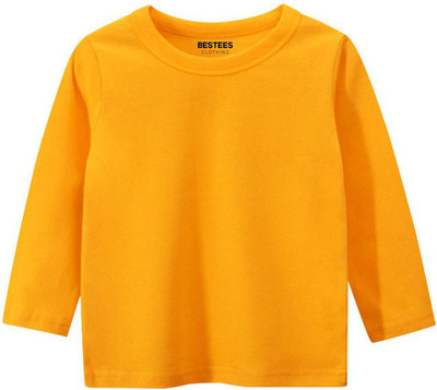 BESTEESCLOTHING Baby Boys & Baby Girls Solid Pure Cotton Regular T Shirt(Multicolor, Pack of 1)