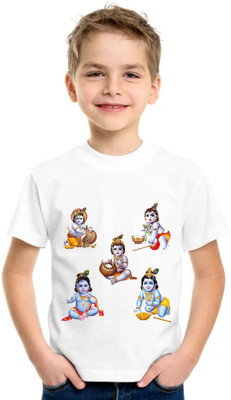 Dreamy Attire Baby Boys & Baby Girls Printed Polyester Regular T Shirt(White, Pack of 1)