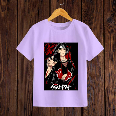 RARFASHIONATER Boys Printed Polycotton Regular T Shirt(Purple, Pack of 1)