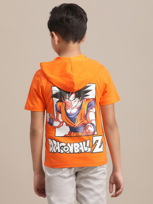 kidsville Boys Graphic Print Cotton Blend Regular T Shirt(Orange, Pack of 1)