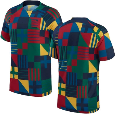 YUTU Boys & Girls Striped Polyester Regular T Shirt(Multicolor, Pack of 1)