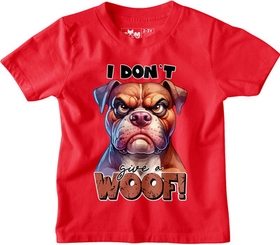 XoomFox Boys Printed Pure Cotton Regular T Shirt(Red, Pack of 1)