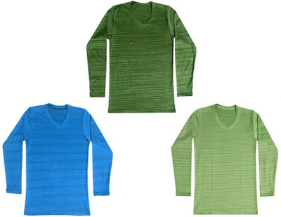 Indistar Boys Solid Polyester Regular T Shirt(Multicolor, Pack of 3)