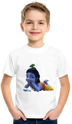 Solo Gift Baby Boys & Baby Girls Printed Polyester Regular T Shirt(White, Pack of 1)