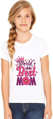 Shubham designer gallery Baby Boys & Baby Girls Printed Polyester Regular T Shirt(White, Pack of 1)