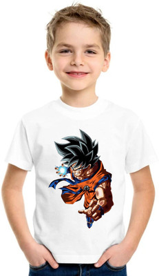 TAPA KON Boys & Girls Printed Polycotton Regular T Shirt(White, Pack of 1)