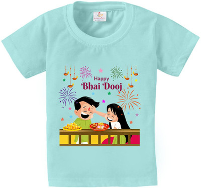 Babywish Boys Self Design Pure Cotton Regular T Shirt(Light Green, Pack of 1)