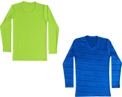 Indistar Boys Self Design Polyester Regular T Shirt(Multicolor, Pack of 2)