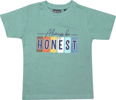 Come In Kids Boys Printed Pure Cotton T Shirt(Light Blue, Pack of 1)