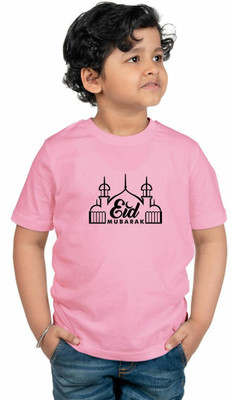CHOMMBOOKA TRENDING Boys Graphic Print Pure Cotton Regular T Shirt(Pink, Pack of 1)