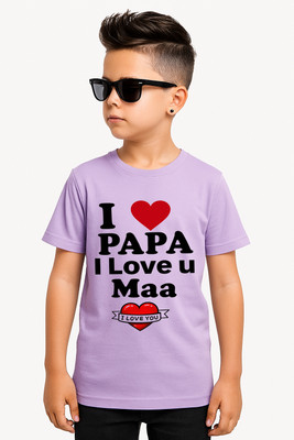 BQF Boys Printed Polyester Regular T Shirt(Purple, Pack of 1)