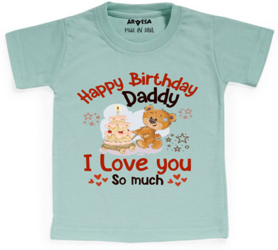 ARVESA Baby Boys & Baby Girls Typography, Printed Cotton Blend Regular T Shirt(Green, Pack of 1)