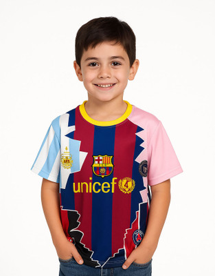 BUGOAT Boys & Girls Printed Polyester Regular T Shirt(Multicolor, Pack of 1)