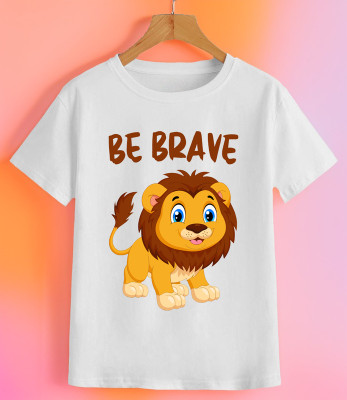 MAADHAV FASHIONS Boys & Girls Printed Polyester Regular T Shirt(White, Pack of 1)