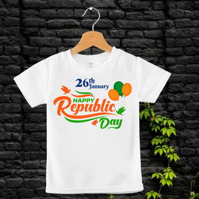 RIvoPrints Baby Boys & Baby Girls Printed Polycotton Regular T Shirt(White, Pack of 1)